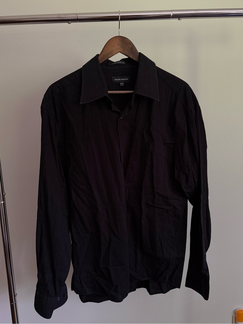 Michael Brandon Black Long-Sleeve Dress Shirt